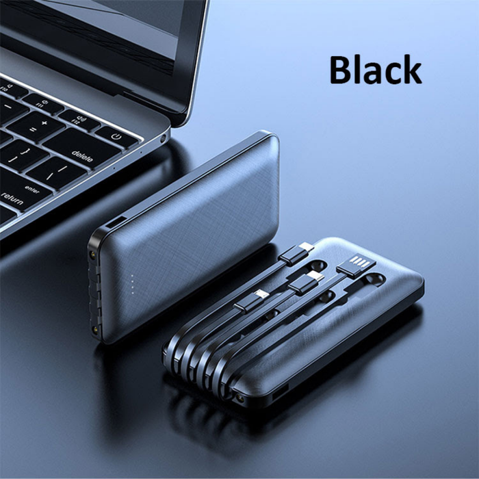 10,000 mAh Powerbanks with 3-in-1 Charging Cables