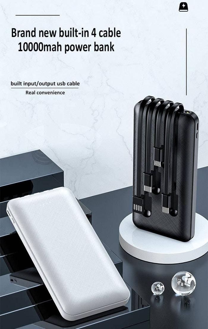 10,000 mAh Powerbanks with 3-in-1 Charging Cables