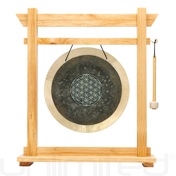 14" Flower of Life Deep Breath Gongs on Stands
