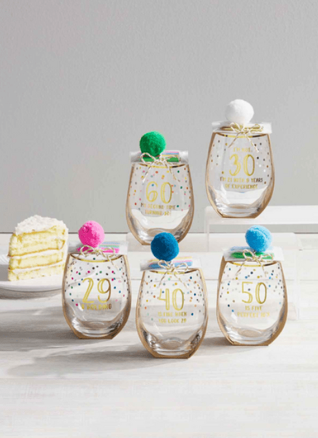 30th Birthday Wine Glass With Candles Set