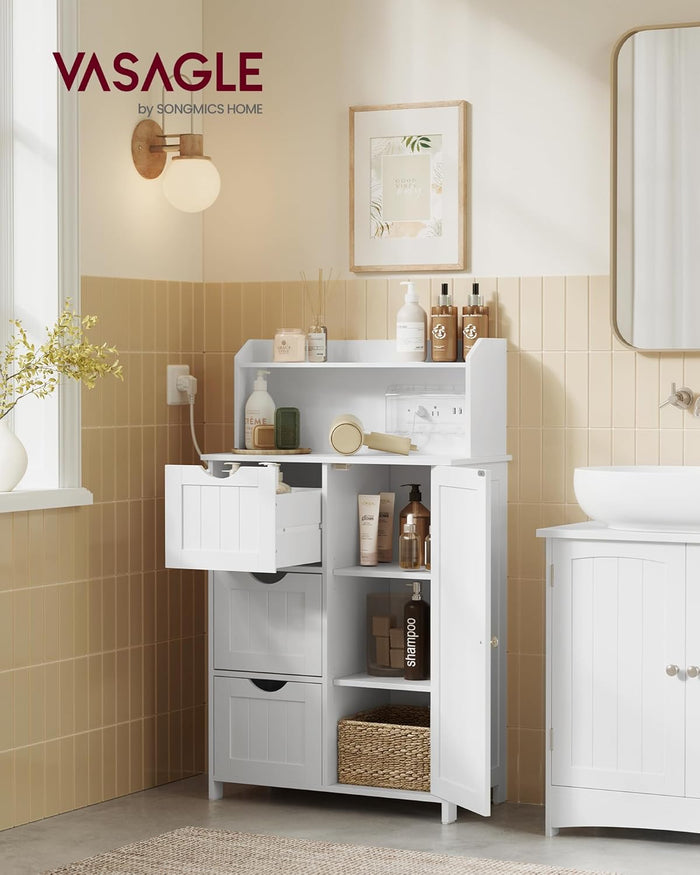 39.4" Tall Storage Cabinet with Power Strip - Canva Home
