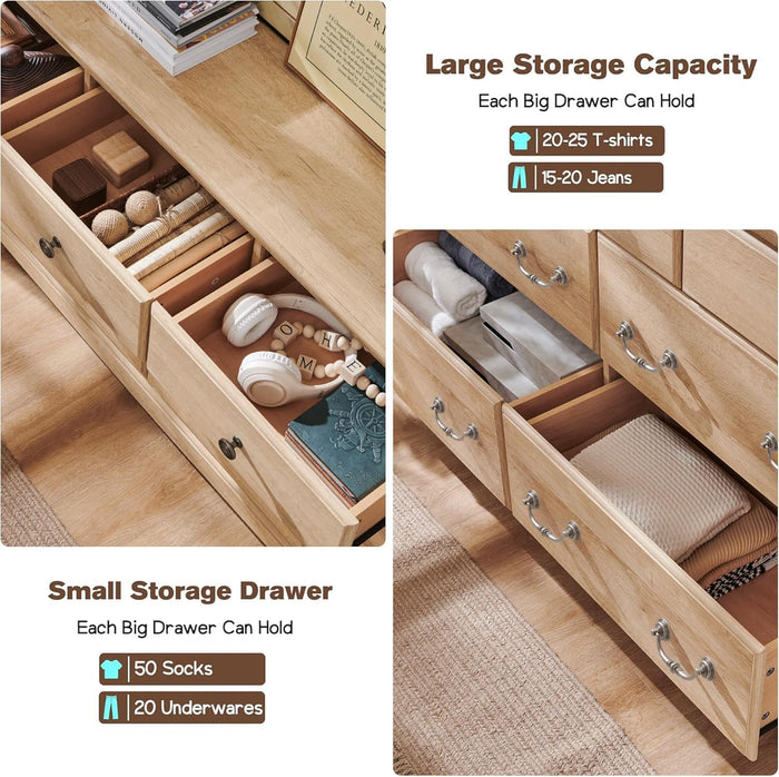54" Wide 7 Drawers Dresser Chests