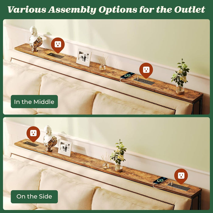 78.8 inch Narrow Console Table with Outlet - Canva Home