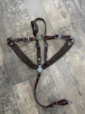 Mule tape horse tack set with breast collar and one ear headstall with conchos and Jeremiah Watt buckles