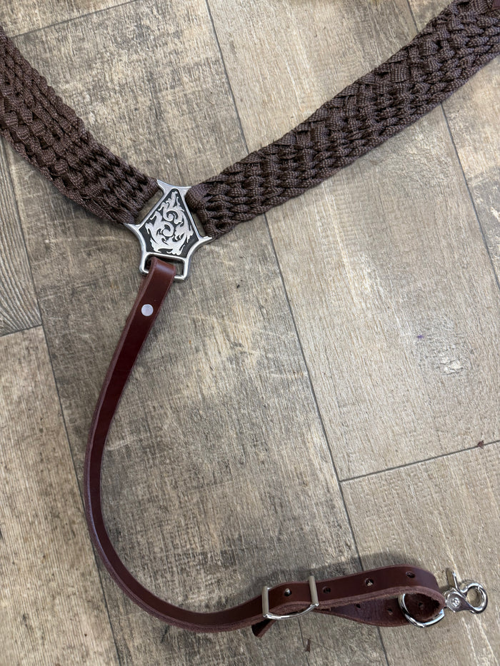 Mule tape horse tack set with breast collar and one ear headstall with conchos and Jeremiah Watt buckles