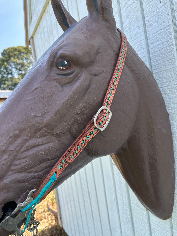 No ear personalized leather bridle