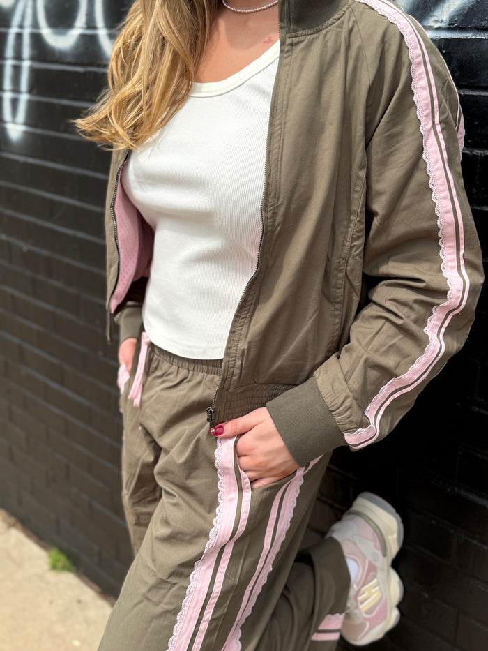 Living the Dream Zip Up Jacket Set