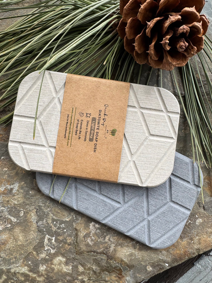 Geometric Quick-Dry Diatomite Soap Dish | Zero Waste | ECO (Light Gray)
