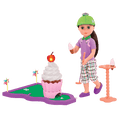 14-inch doll playing with mini-golf playset