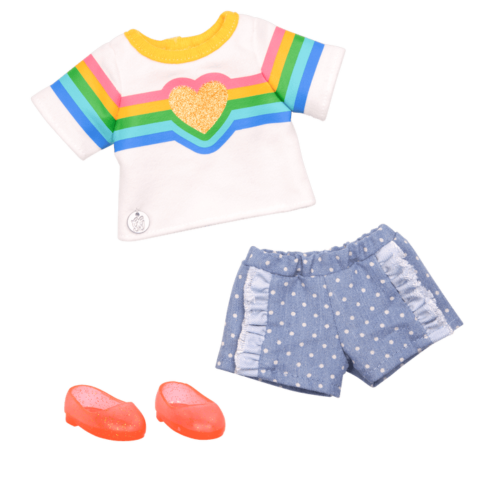 Rainbow outfit for 14-inch doll