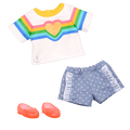 Rainbow outfit for 14-inch doll