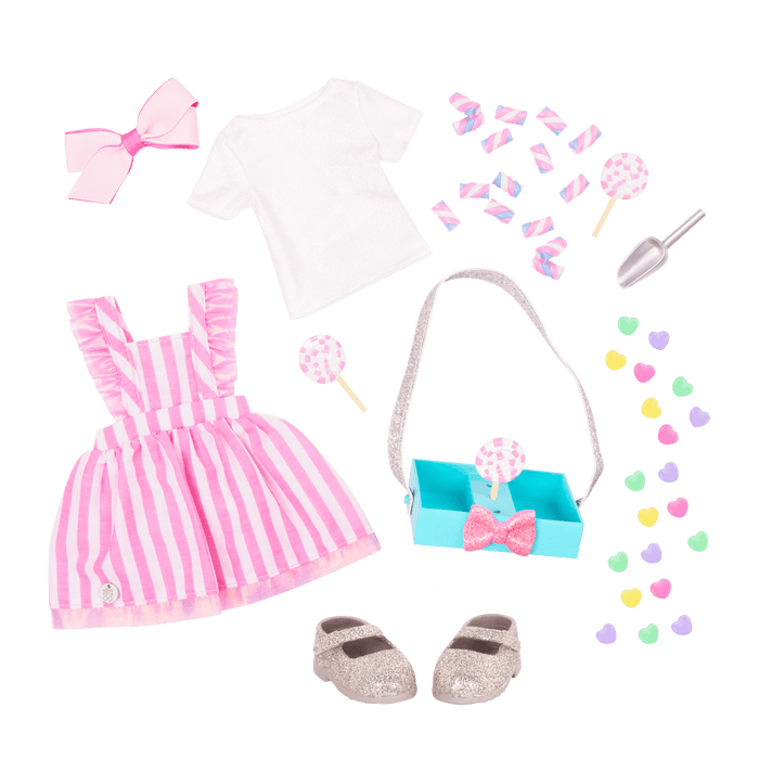 Candy shop outfit for 14-inch doll