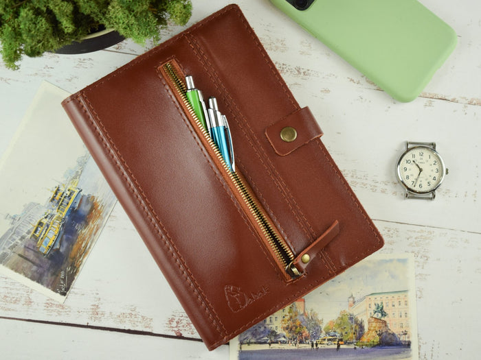 A5 leather notebook