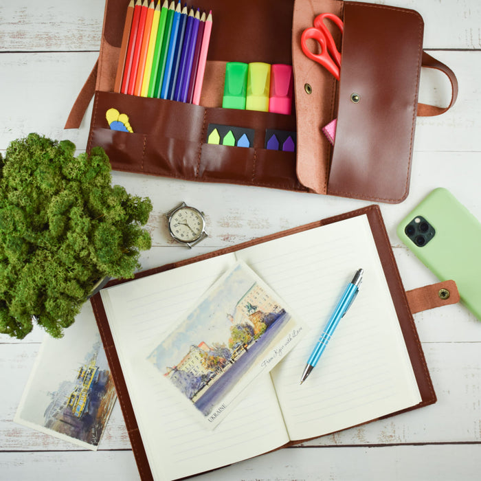 A5 leather notebook