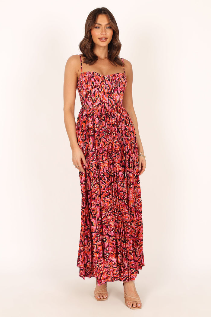 Petal and Pup USA DRESSES Achanti Pleated Maxi Dress - Pink Multi