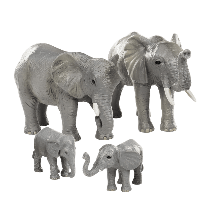 Toy African elephant figurines
