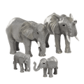 Toy African elephant figurines