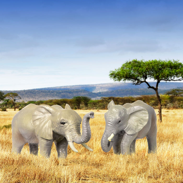 Toy African elephant figurines