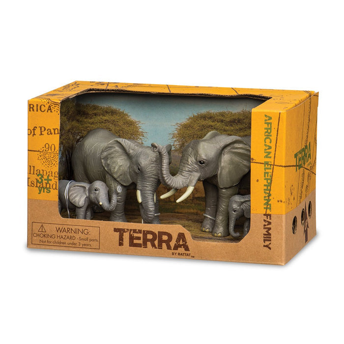 Toy African elephant figurines