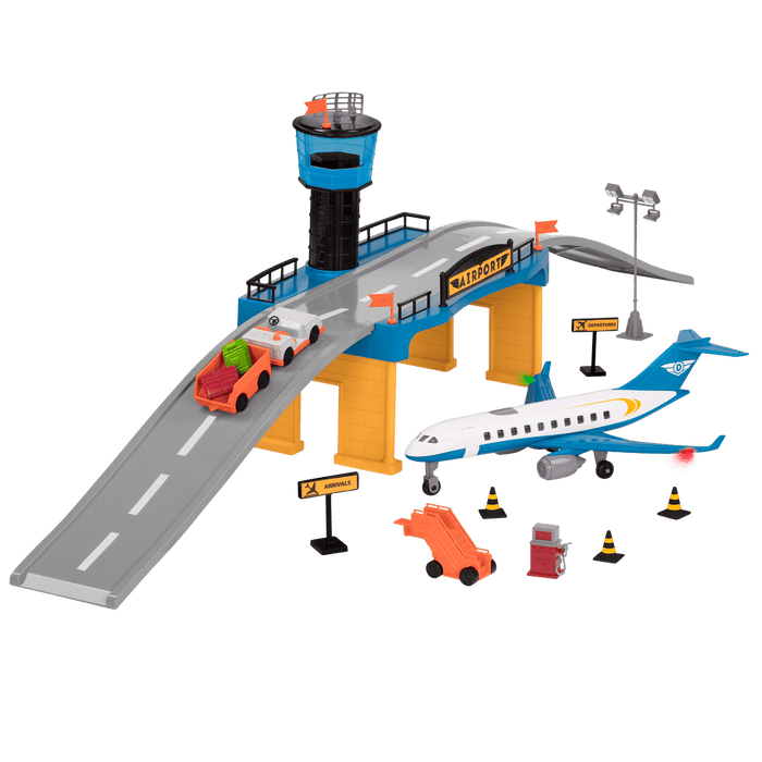 Micro Series Airport Playset Cars Tracks Road Signs