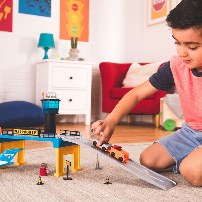 Micro Series Airport Playset Cars Tracks Road Signs