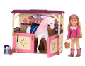 14-inch doll and horse in stable playset