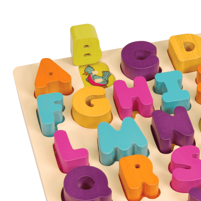 Wooden alphabet puzzle.