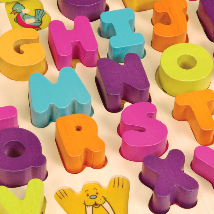 Wooden alphabet puzzle.