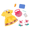 Retro drive-thru waitress outfit for 14-inch doll