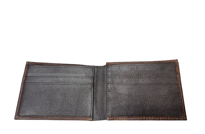 Ariat Men's Floral Embossed Brown Leather Bifold Wallet