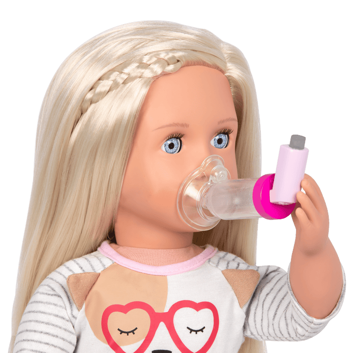 18-inch doll with allergy and asthma playset