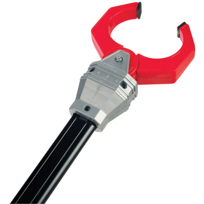 The Astroverse Robot Claw by Astroverse features a black handle, silver metallic joint, and red rubber-tipped jaws—ideal for picking up objects, mechanical play, or anyone wanting a fun robot claw experience.