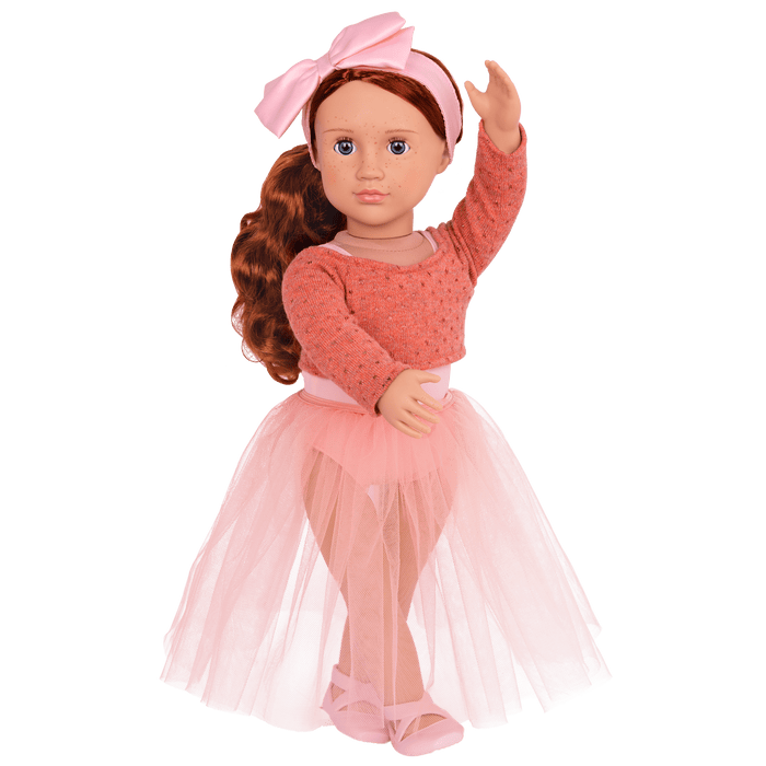 18-inch ballet doll with red hair and blue eyes