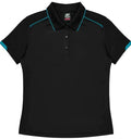 Aussie Pacific Currumbin Lady Polo Shirt 2320  Aussie Pacific BLACK/CYAN 6