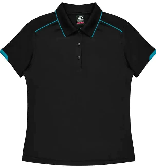 Aussie Pacific Currumbin Lady Polo Shirt 2320  Aussie Pacific BLACK/CYAN 6