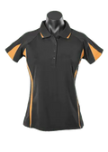 Aussie Pacific Eureka Ladies Polo Shirt 2304 Casual Wear Aussie Pacific Black/Gold/Ashe 8