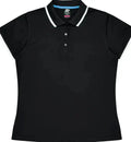 Aussie Pacific Portsea Lady Polo Shirt 2321  Aussie Pacific BLACK/WHITE 6