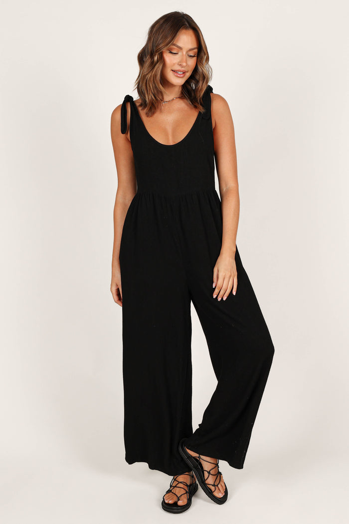 Petal and Pup USA Rompers Ayla Linen Jumpsuit - Black