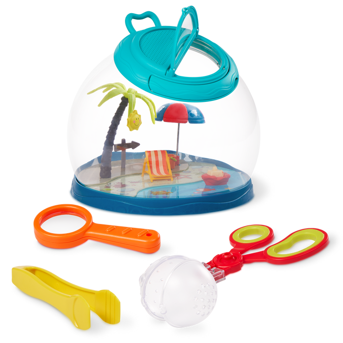 Tropical bug hotel toy with accessories for toddlers and kids