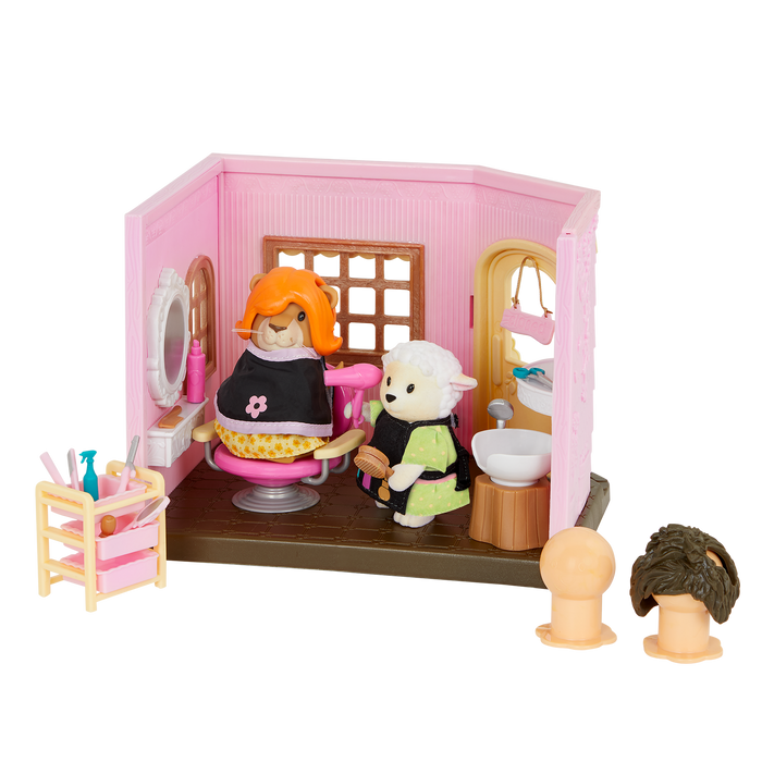 Lil Woodzeez Toy Hair Salon and Figurine Playset