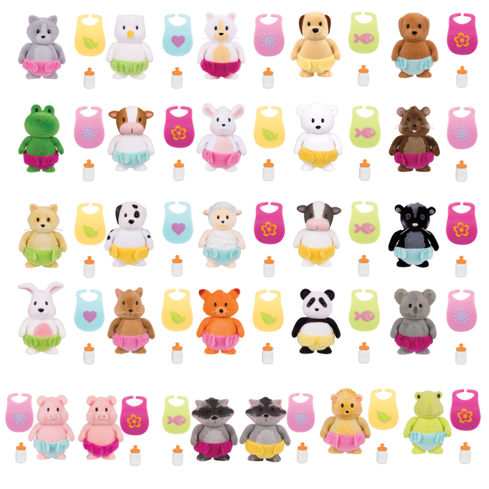 Baby animal panda, dog, skunk and mouse