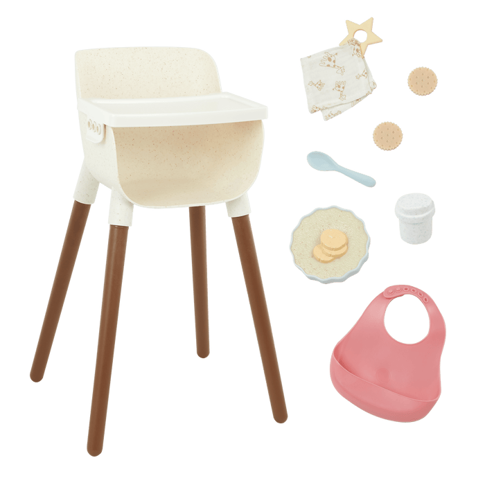LullaBaby Doll High Chair & Feeding Set