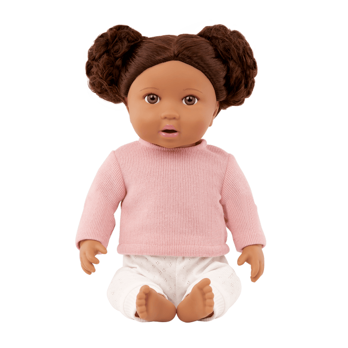 LullaBaby Doll with Wavy Brown Hair