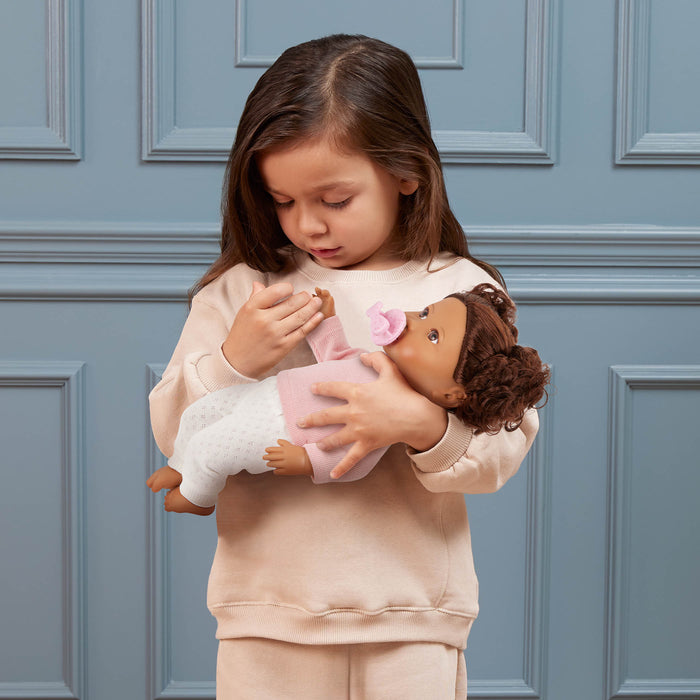 LullaBaby Doll with Wavy Brown Hair