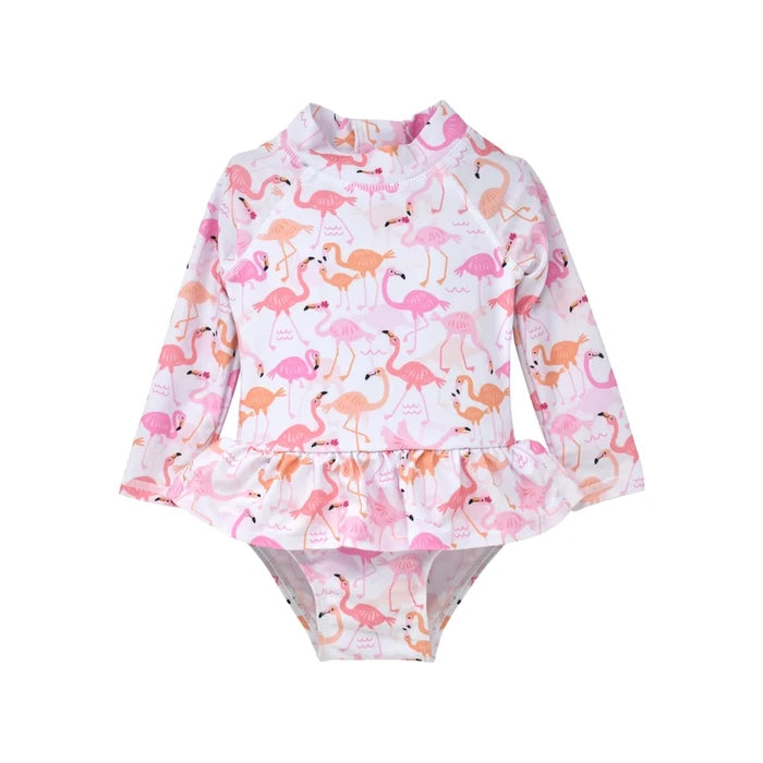 Baby Girls UPF50+ Swimsuit - Flamingo Love