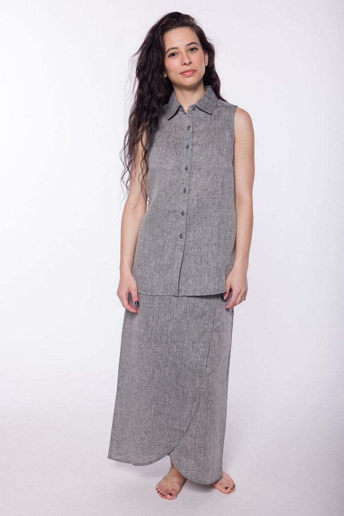 Barbados | Women's Stainproof Linen Lyocell Skirt