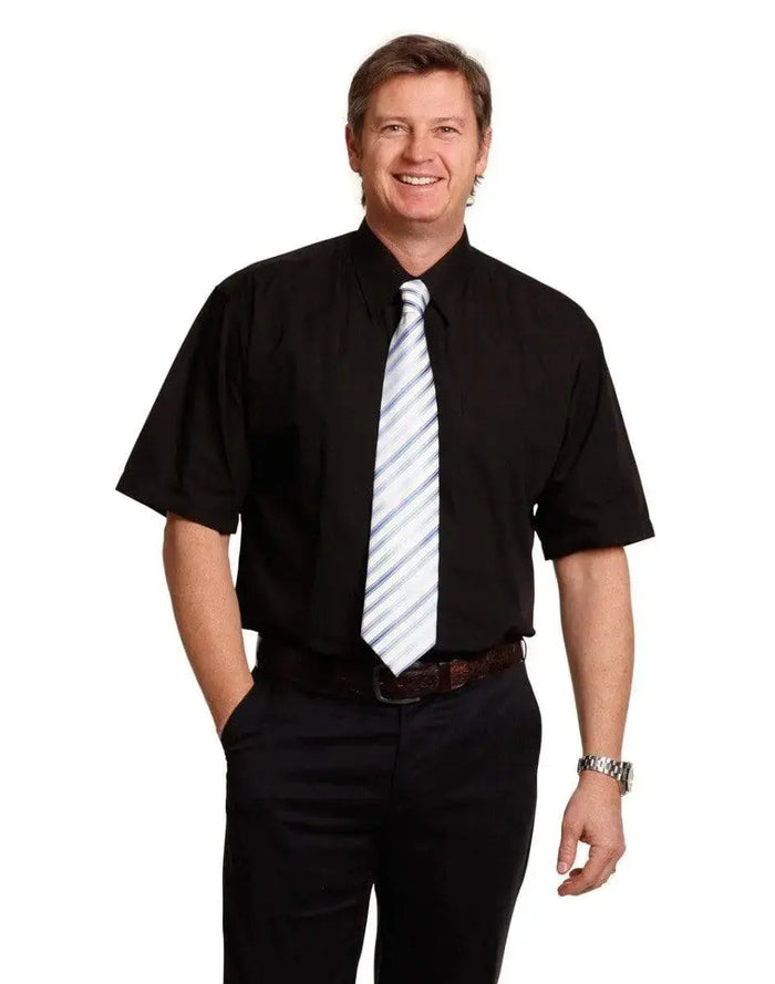 BENCHMARK Men's Poplin Short Sleeve Business Shirt BS01S Metro Workwear.