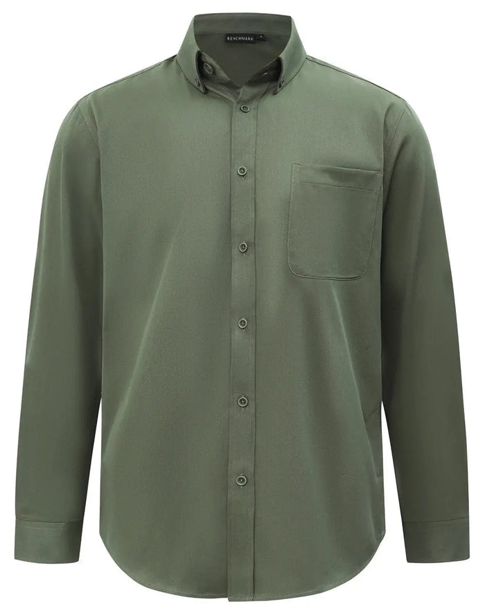 Benchmark Men's Smart Casual Cotton Blend Long Sleeve Shirt M7009L
