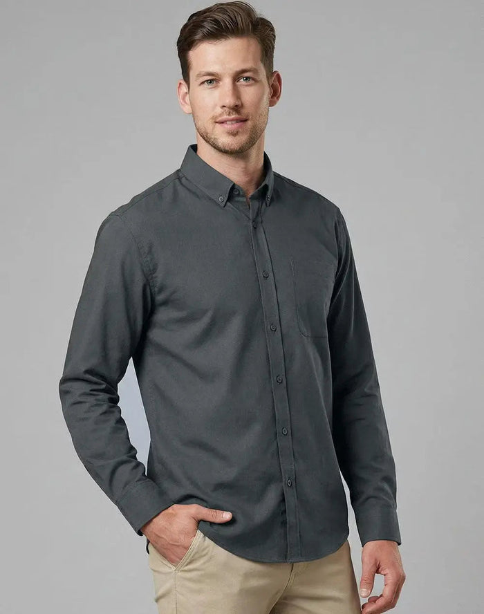 Benchmark Men's Smart Casual Cotton Blend Long Sleeve Shirt M7009L