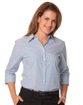 BENCHMARK Women's Balance Stripe 3/4 Sleeve Shirt M8233 Metro Workwear.